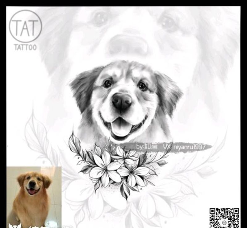 宠物定制稿纹身图片_欧美写实纹身图案