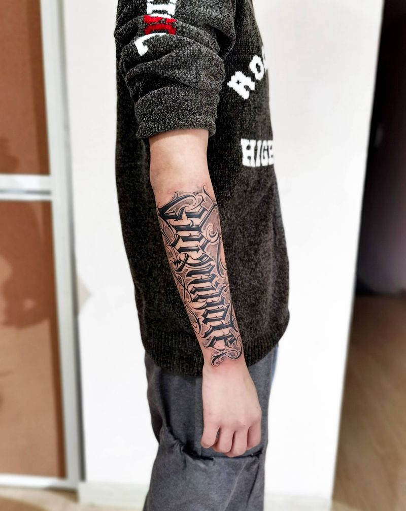 花体字纹身图片_花体字纹身图案