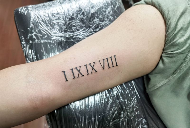 罗马数字纹身图片_几何纹身图案