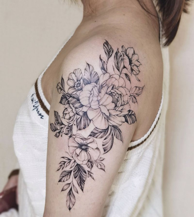 素花作品纹身图片_手臂纹身图案