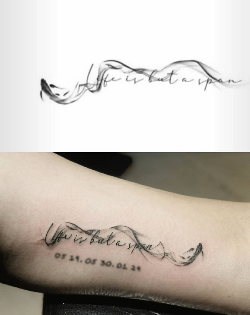 水墨鱼字母纹身图片_水墨纹身图案