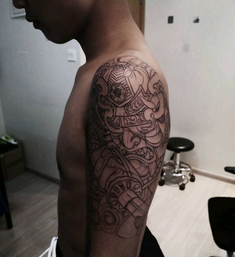 中秋小图2➕鬼武士线条