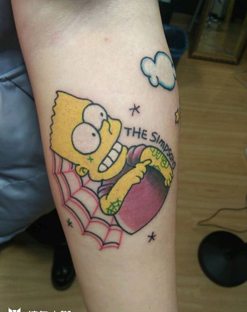 辛普森纹身图片_手臂欧美清新动物成品纹身图案