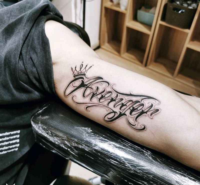 今日上身纹身图片_花体字纹身图案