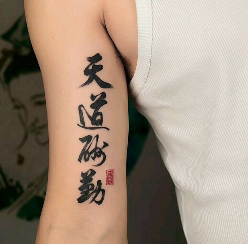 汉字纹身图片_水墨纹身图案