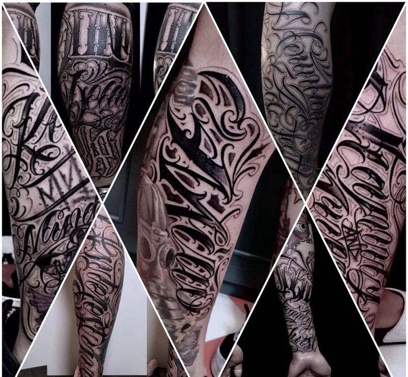 花体字纹身图片