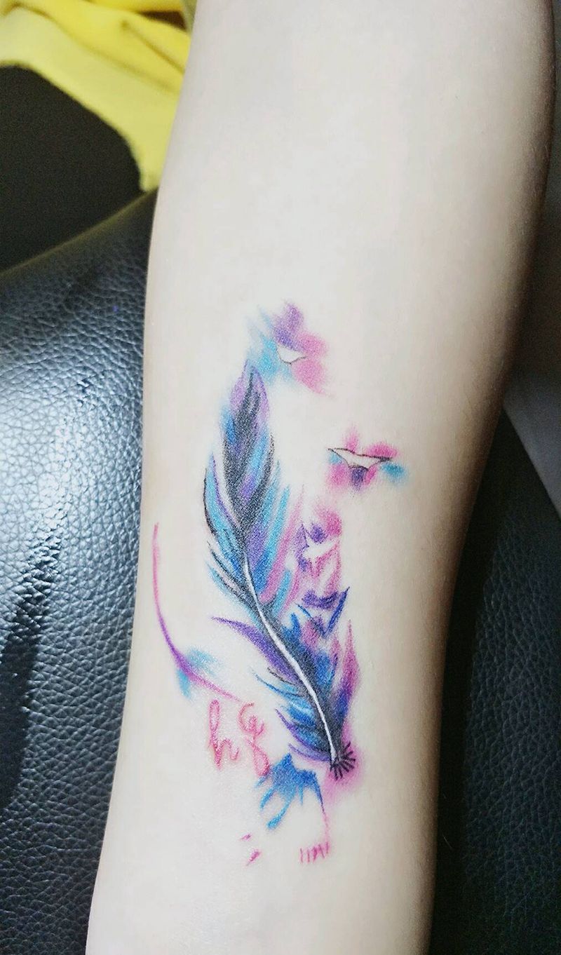 羽毛纹身图片