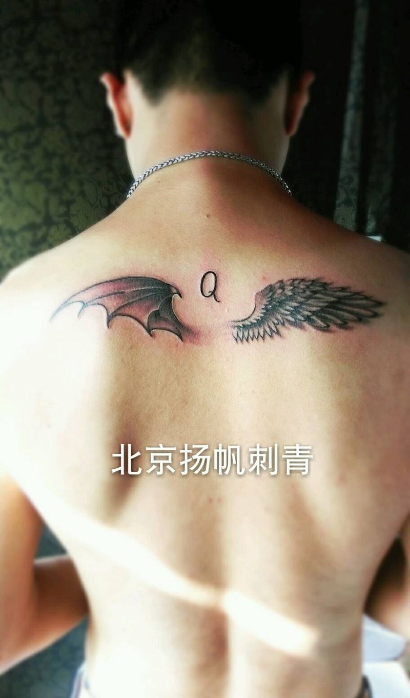 恶魔天使翅膀纹身图片