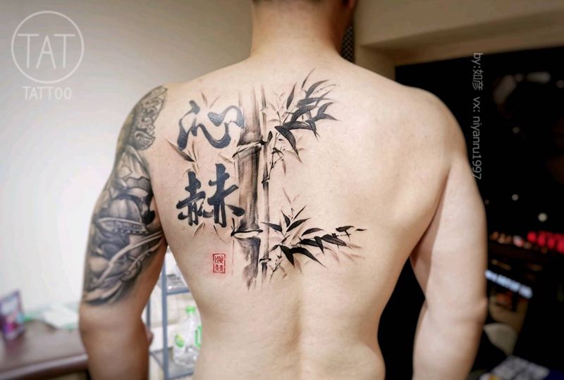 水墨纹身作品纹身图片_水墨纹身图案