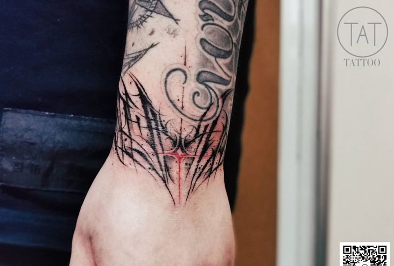 bbk风花体纹身图片_花体字纹身图案