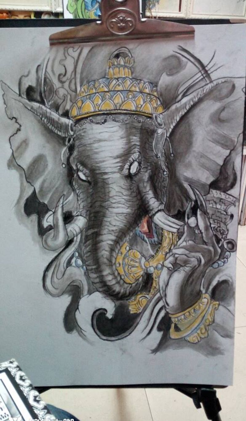 象神纹身图片
