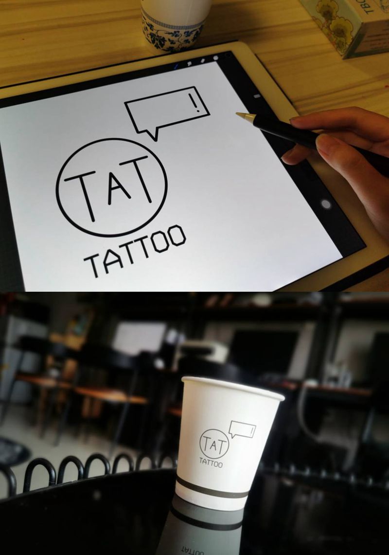 TAT刺青定制纸杯纹身图片_几何纹身图案