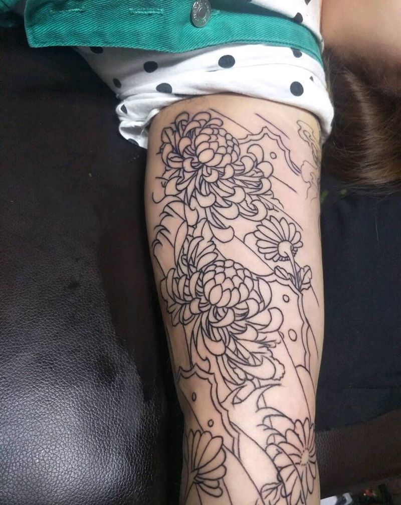 牡丹纹身图片_手臂纹身图案