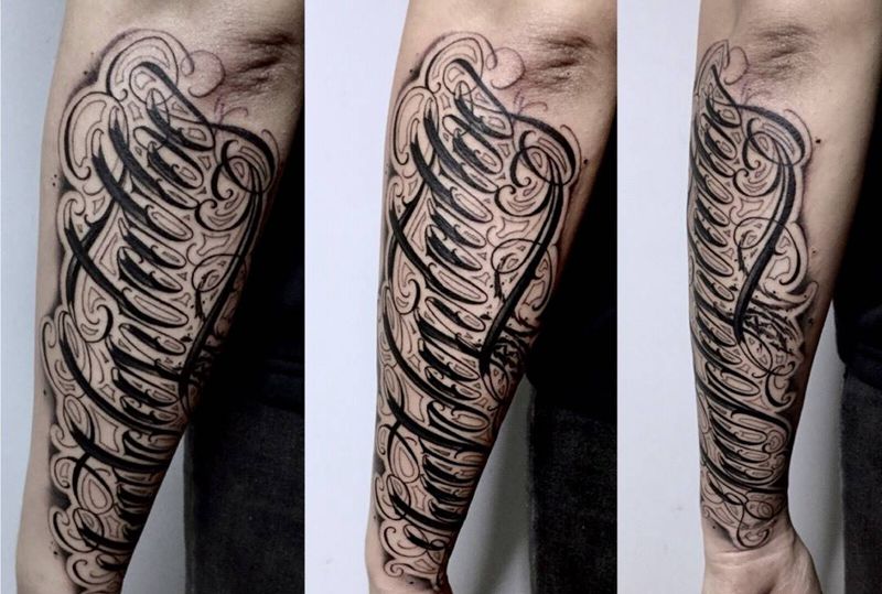 花体字纹身图片