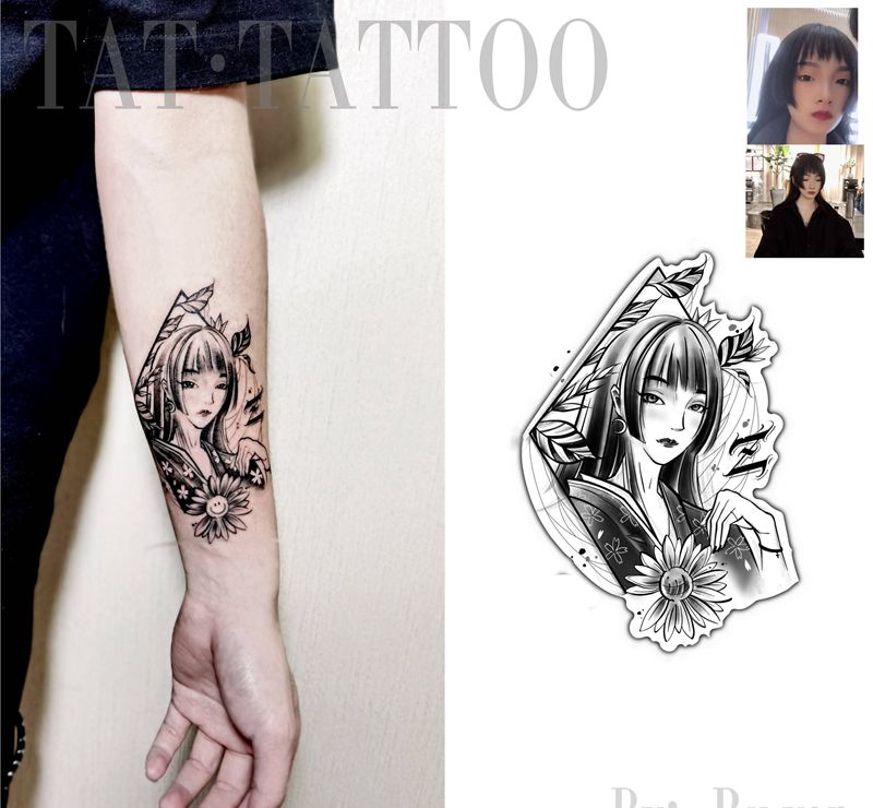 肖像纹身纹身图片_手臂纹身图案