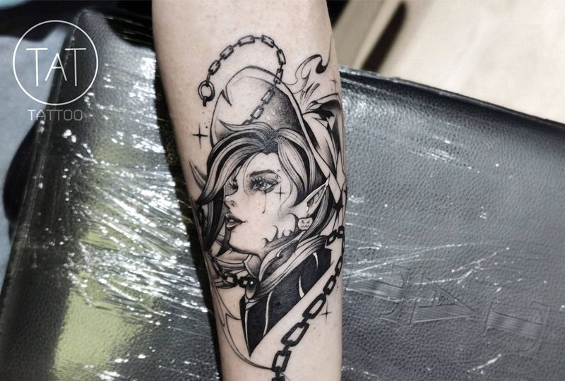 守望先锋原创纹身图片_欧美写实纹身图案