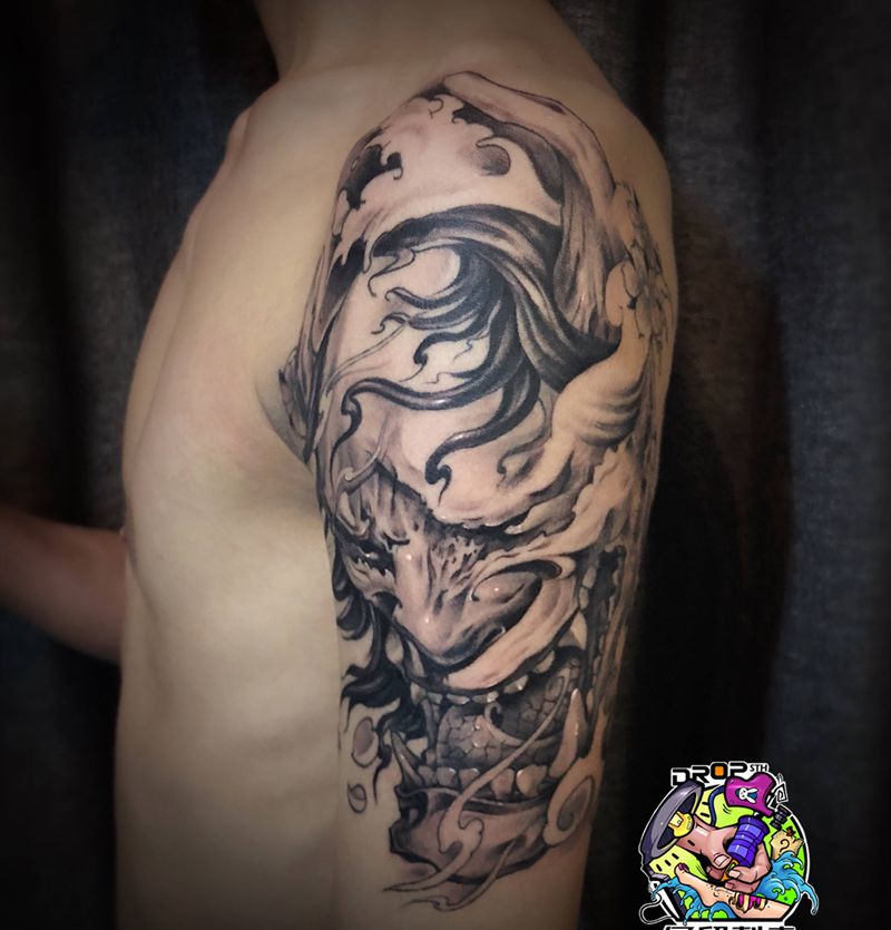 般若纹身图片_手臂老传统纹身图案