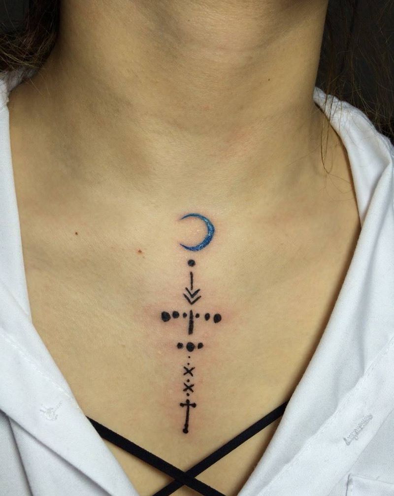 诡异的小图与字母纹身图片