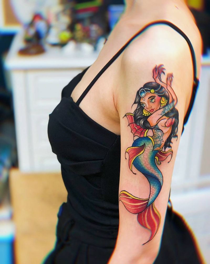 美人鱼鱼纹身图片