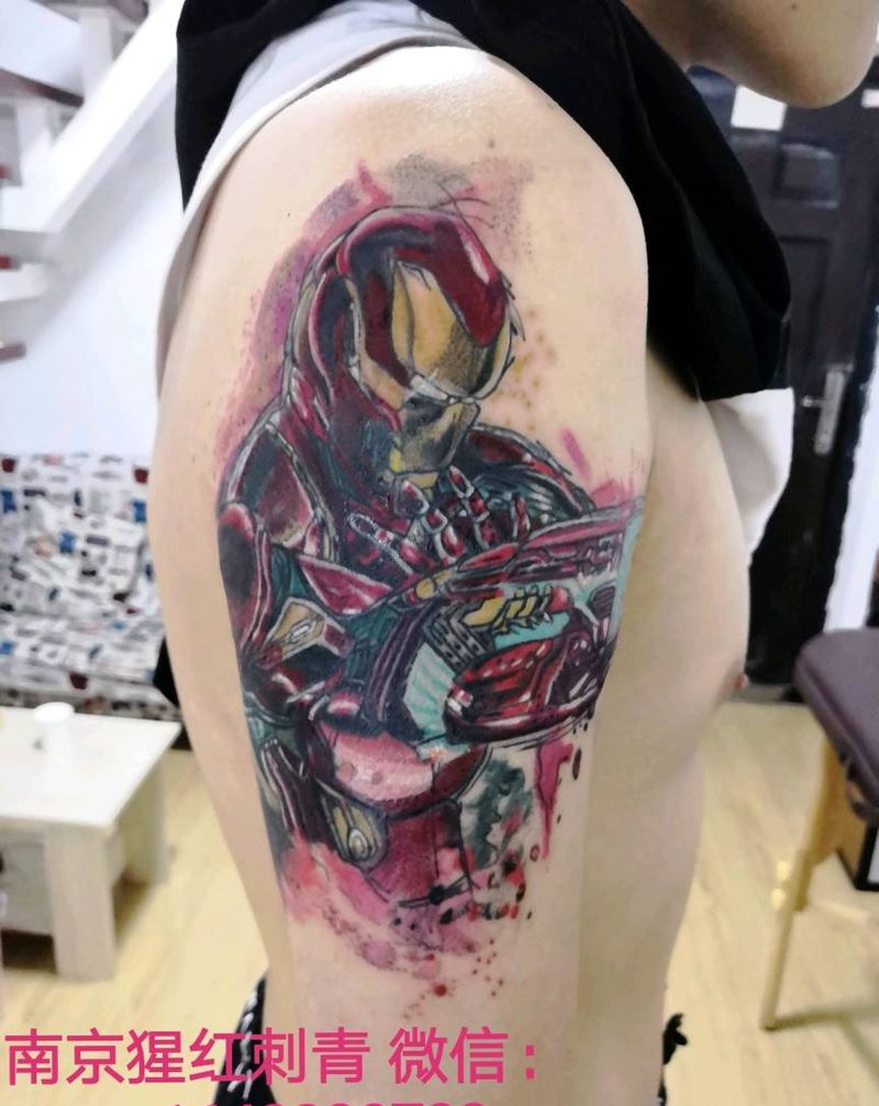 钢铁侠与我们同在✌纹身图片_手臂欧美写实纹身图案