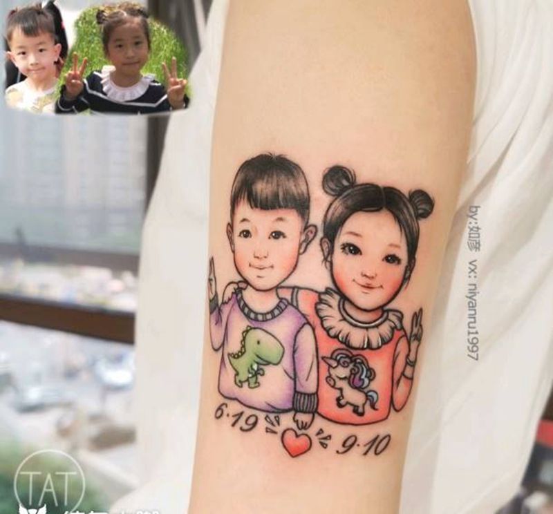 定制宝宝纹身作品纹身图片_水彩纹身图案