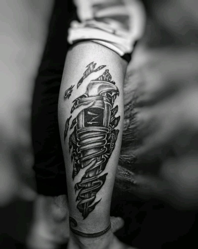 机械纹身图片