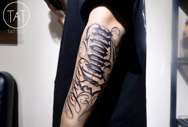 原创花体字纹身图片_花体字纹身图案