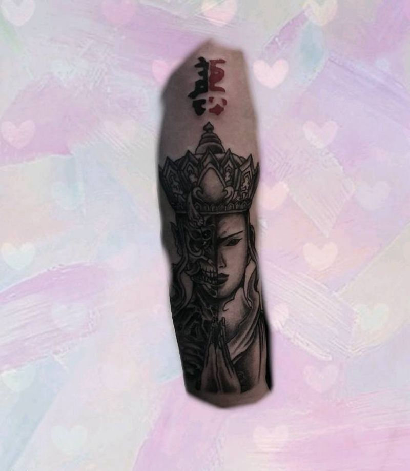 佛与魔纹身图片_手臂佛与魔纹身图案