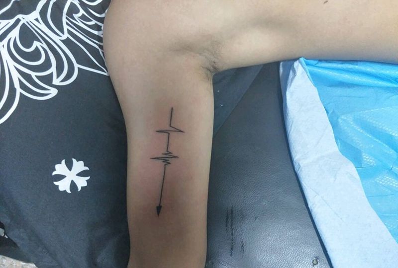 心电图纹身图片