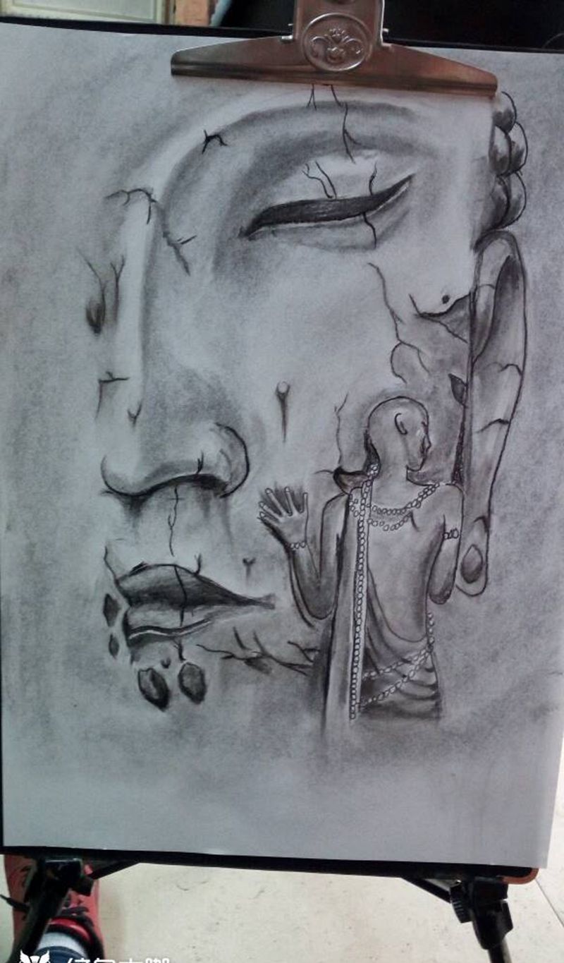 石裂佛纹身图片