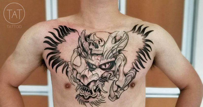 new school花胸，未完纹身图片_New School纹身图案