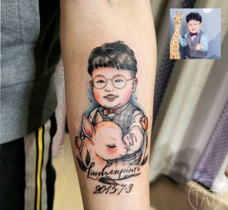 卡通宝宝纹身纹身图片_手臂纹身图案