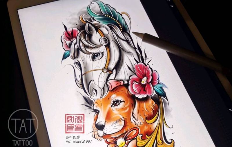 new school设计稿客定纹身图片_New School纹身图案