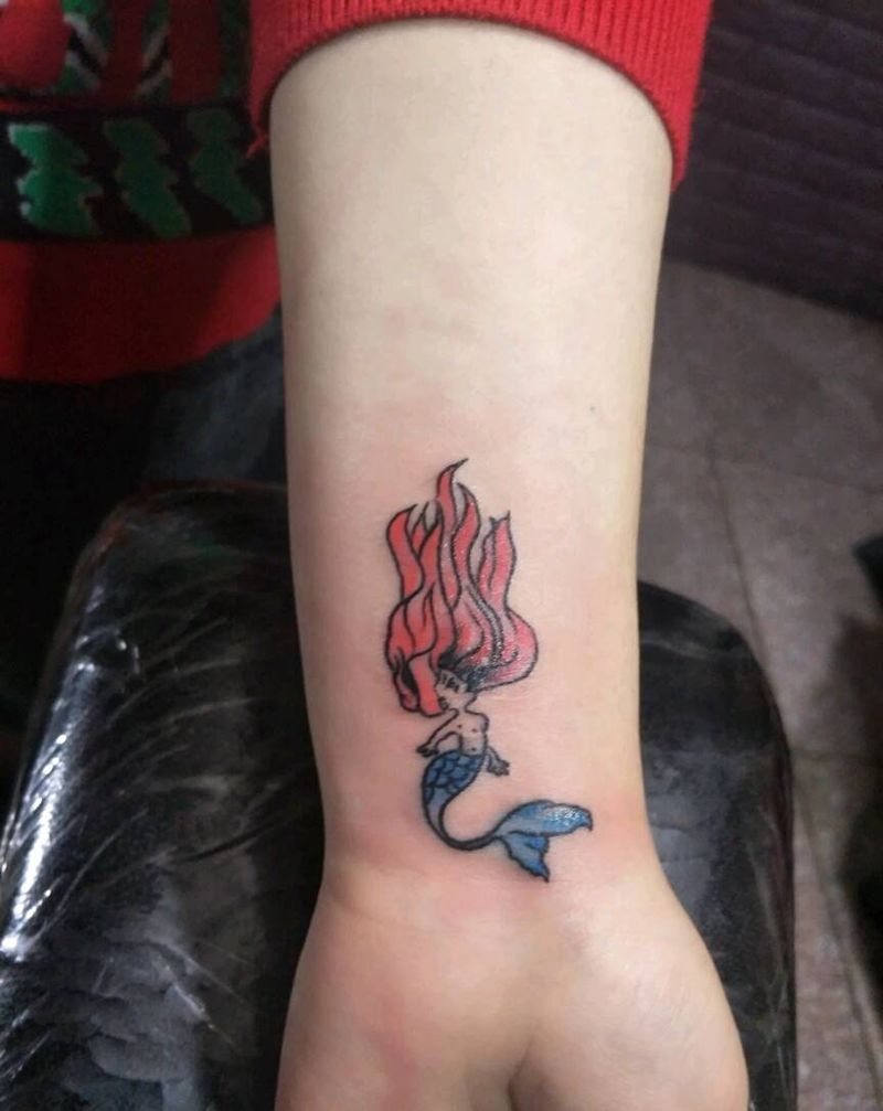 美人鱼纹身图片_手部纹身图案