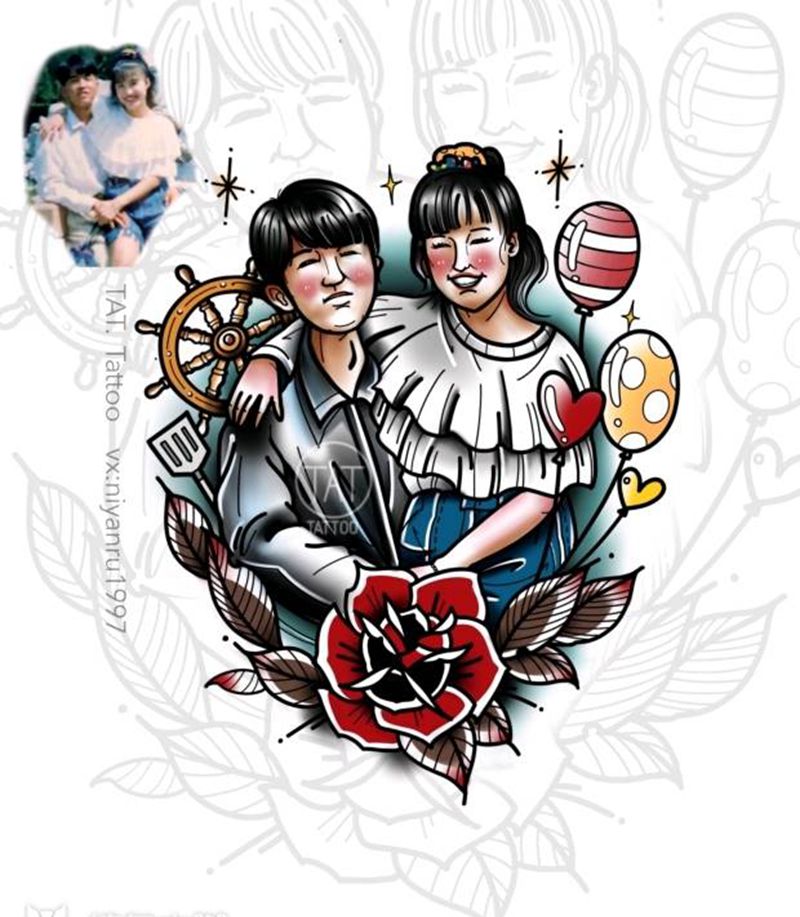 old school人物纹身图片_Old School纹身图案