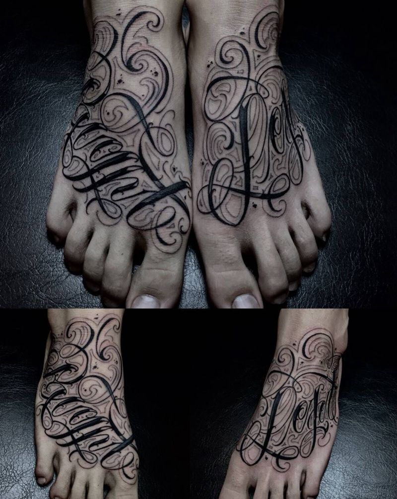 花体字纹身图片