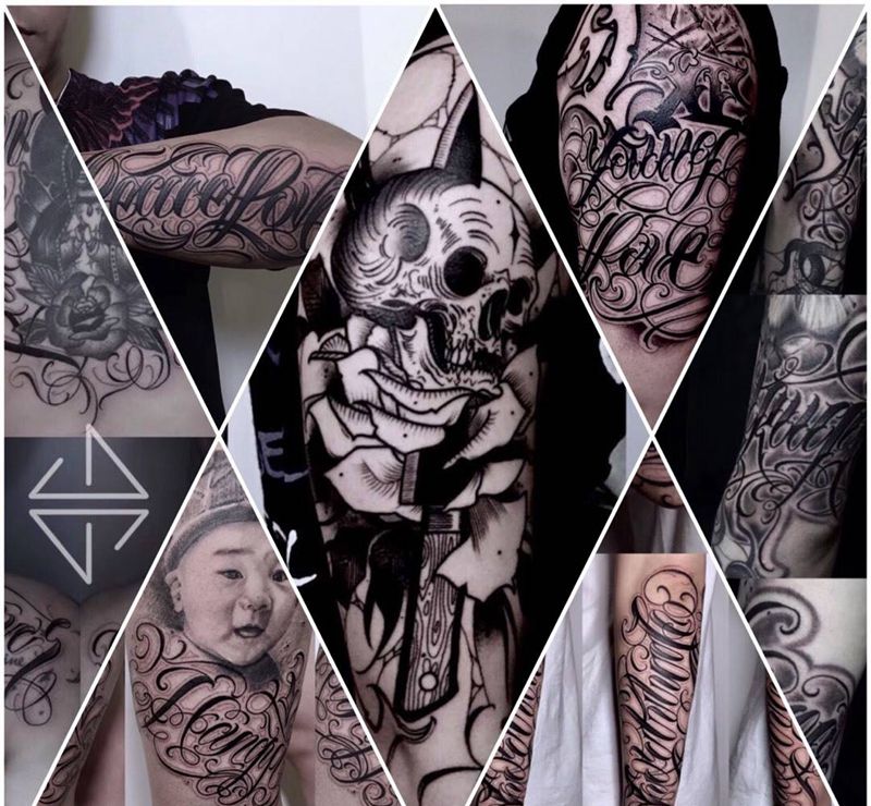 花体字纹身图片