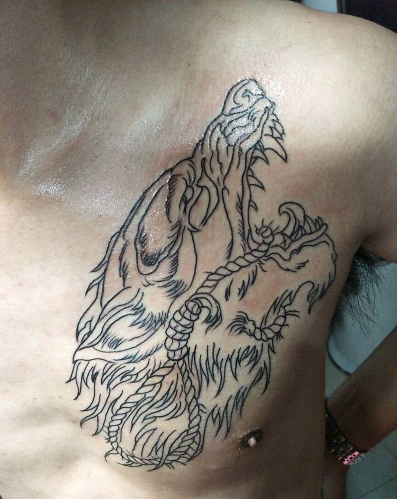 狼头纹身图片