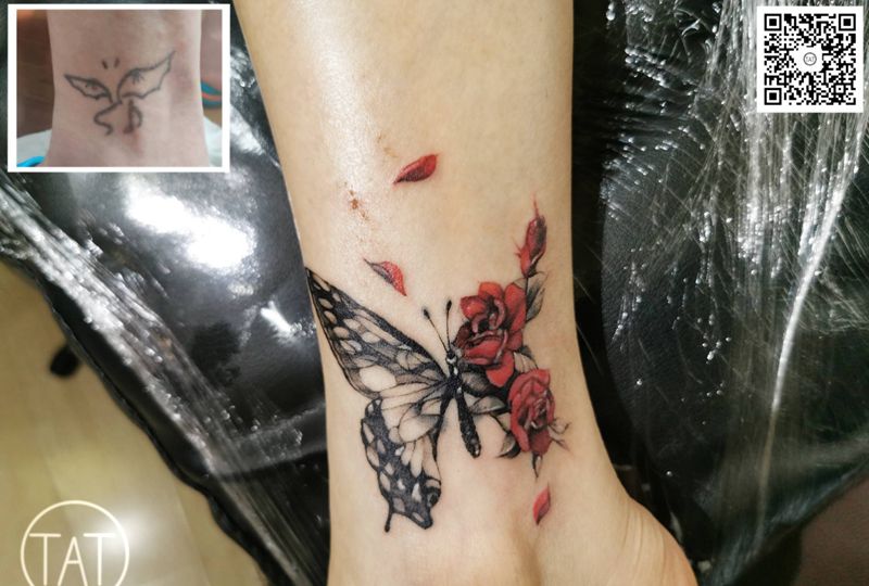 遮盖旧纹身纹身图片_水彩New School纹身图案