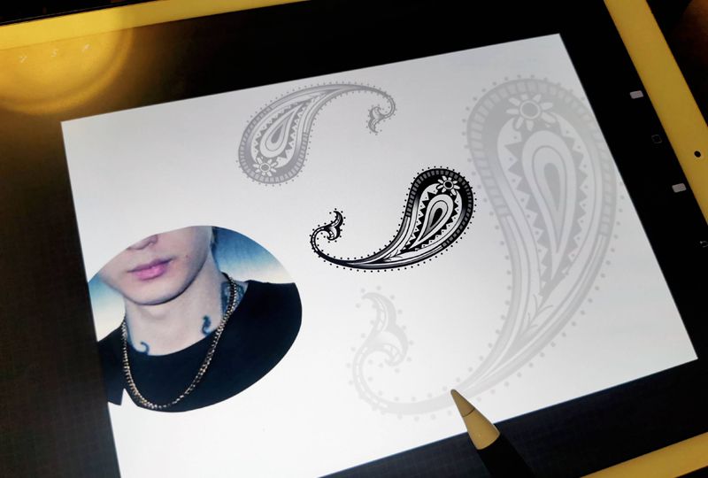 腰果花tattoo纹身图片_几何纹身图案