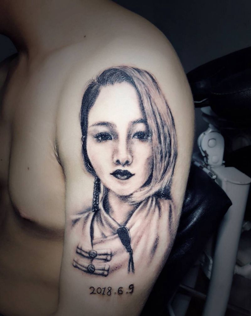 肖像纹身图片_成品手臂肖像原创纹身图案