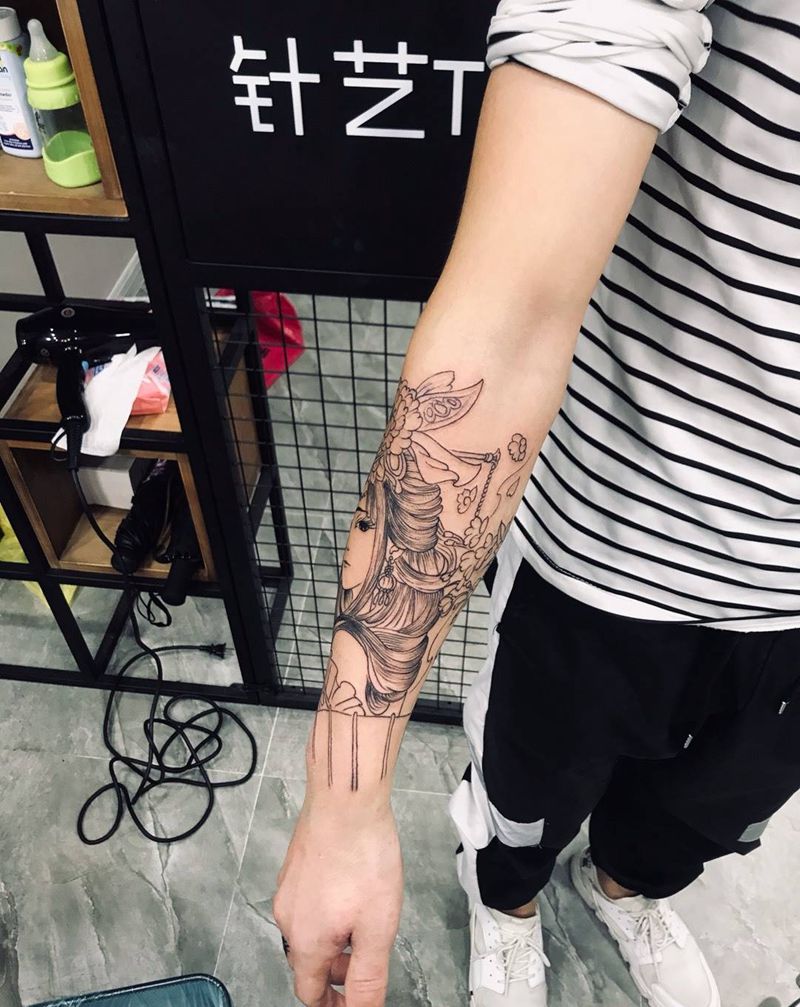 艺妓纹身图片