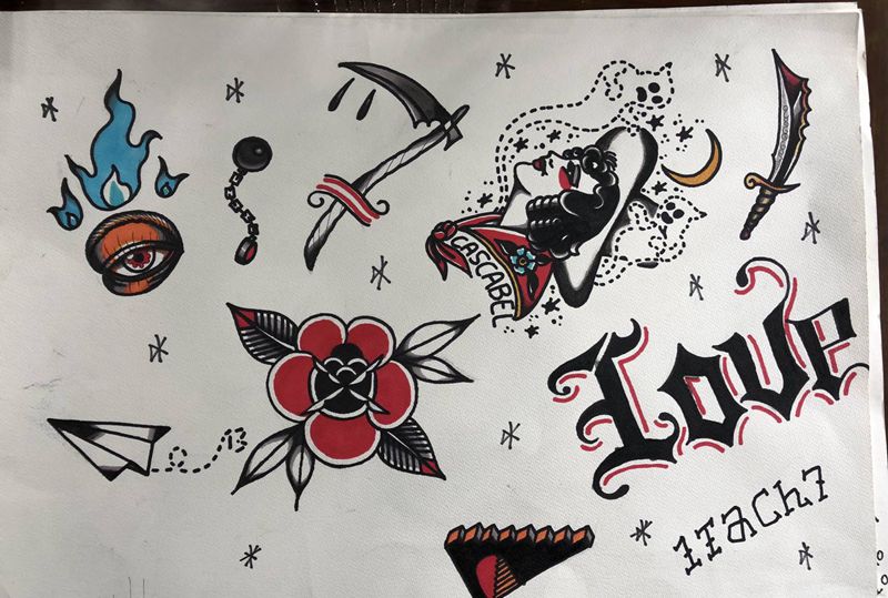 近期画的稿纹身图片_Old School纹身图案