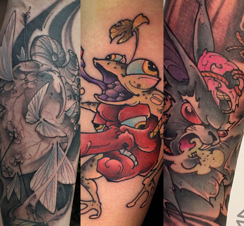 山海纹身图片_New School纹身图案