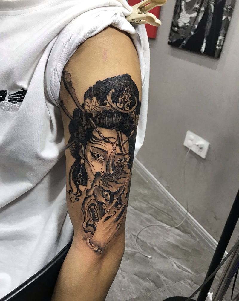 艺伎纹身图片_手臂纹身图案