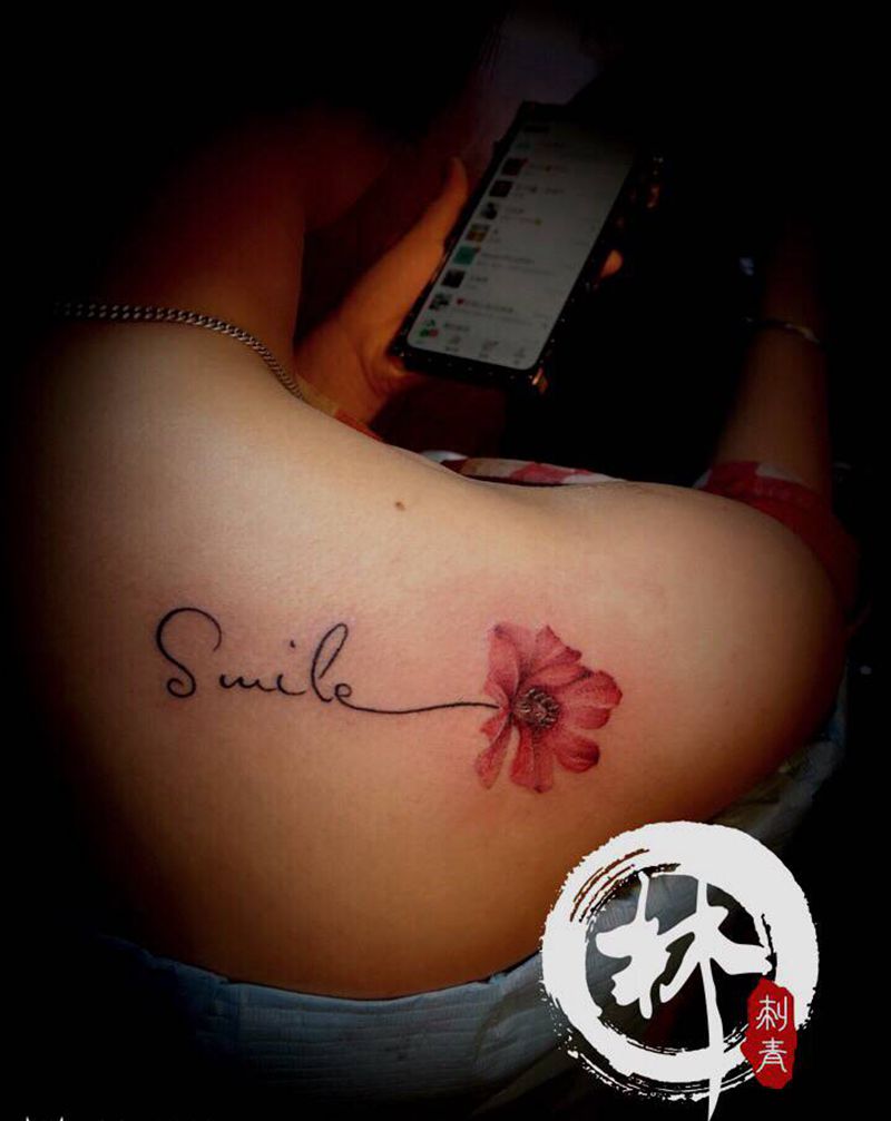 罂粟罂粟纹身图片_肩部纹身图案