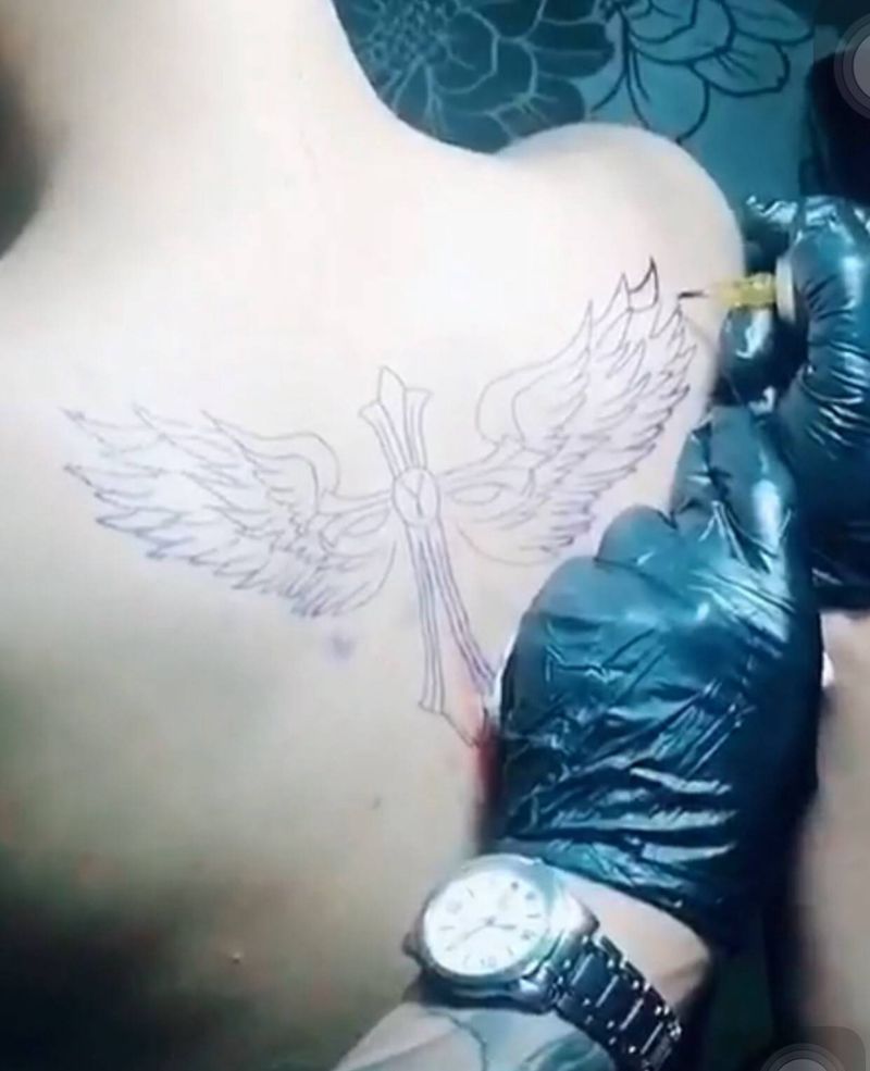 林刺青作品纹身图片_背部新传统纹身图案