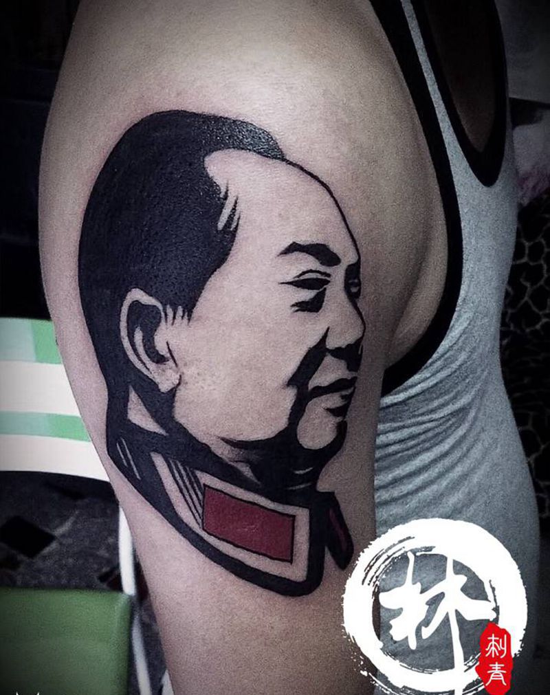 毛泽东纹身图片_手臂图腾纹身图案