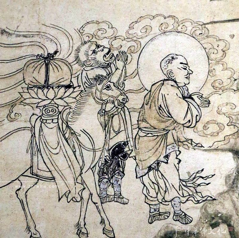 普贤变纹身图片_手臂水墨纹身图案