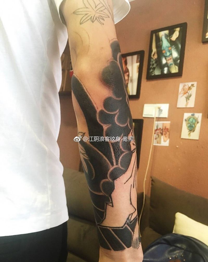 艺妓 花臂纹身图片_传统人物纹身图案